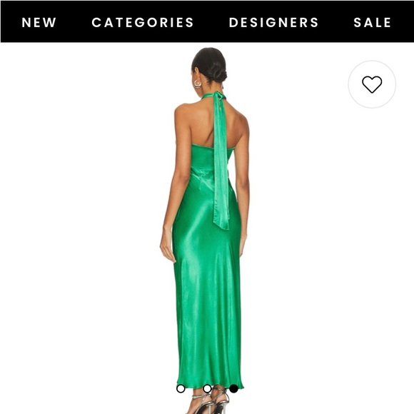 Shona Joy LANA RUCHED HALTER MIDI DRESS IN TREE GREEN - Picture 2 of 3